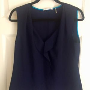 Tahari Navy Blouse